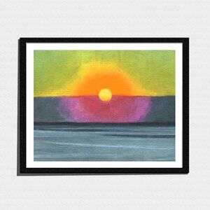 Art Print, Multicolor Abstract Landscape Painting
